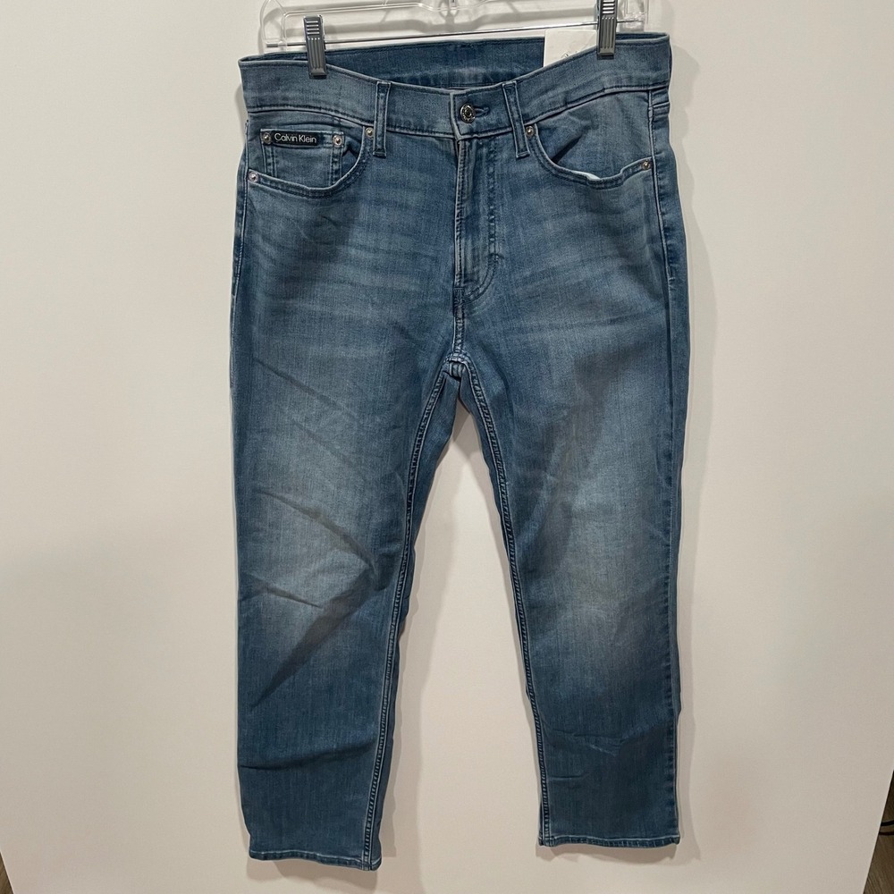 Calvin Klein Jeans Mens 30x30 Straight Medium Wash‎ High Stretch Denim